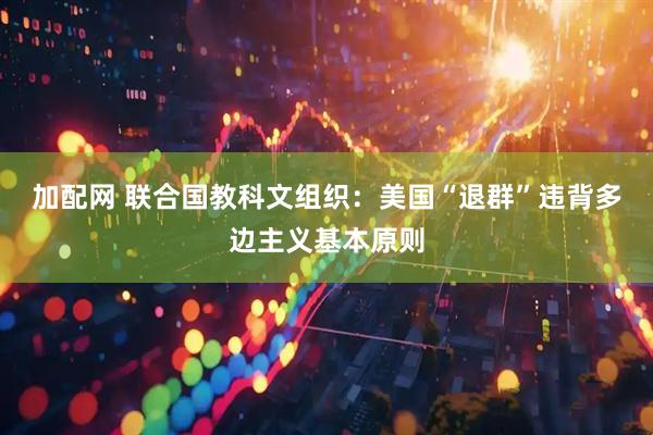 加配网 联合国教科文组织：美国“退群”违背多边主义基本原则