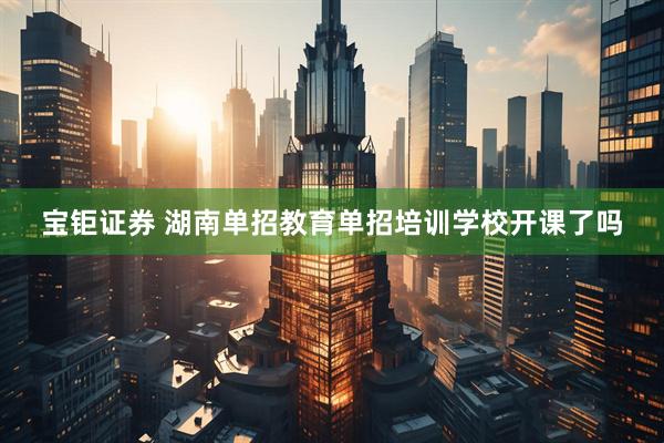 宝钜证券 湖南单招教育单招培训学校开课了吗