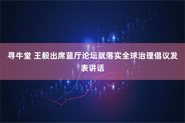 寻牛堂 王毅出席蓝厅论坛就落实全球治理倡议发表讲话