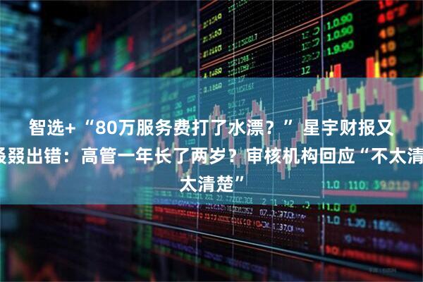智选+ “80万服务费打了水漂？” 星宇财报又双叒叕出错：高管一年长了两岁？审核机构回应“不太清楚”